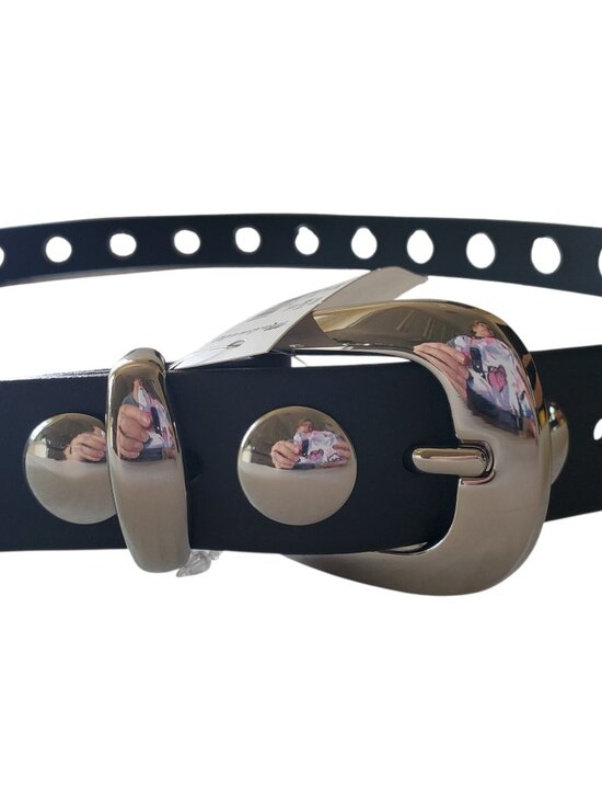Madewell Black and Silver Studded Western Belt XXL NWT‎ main image 10